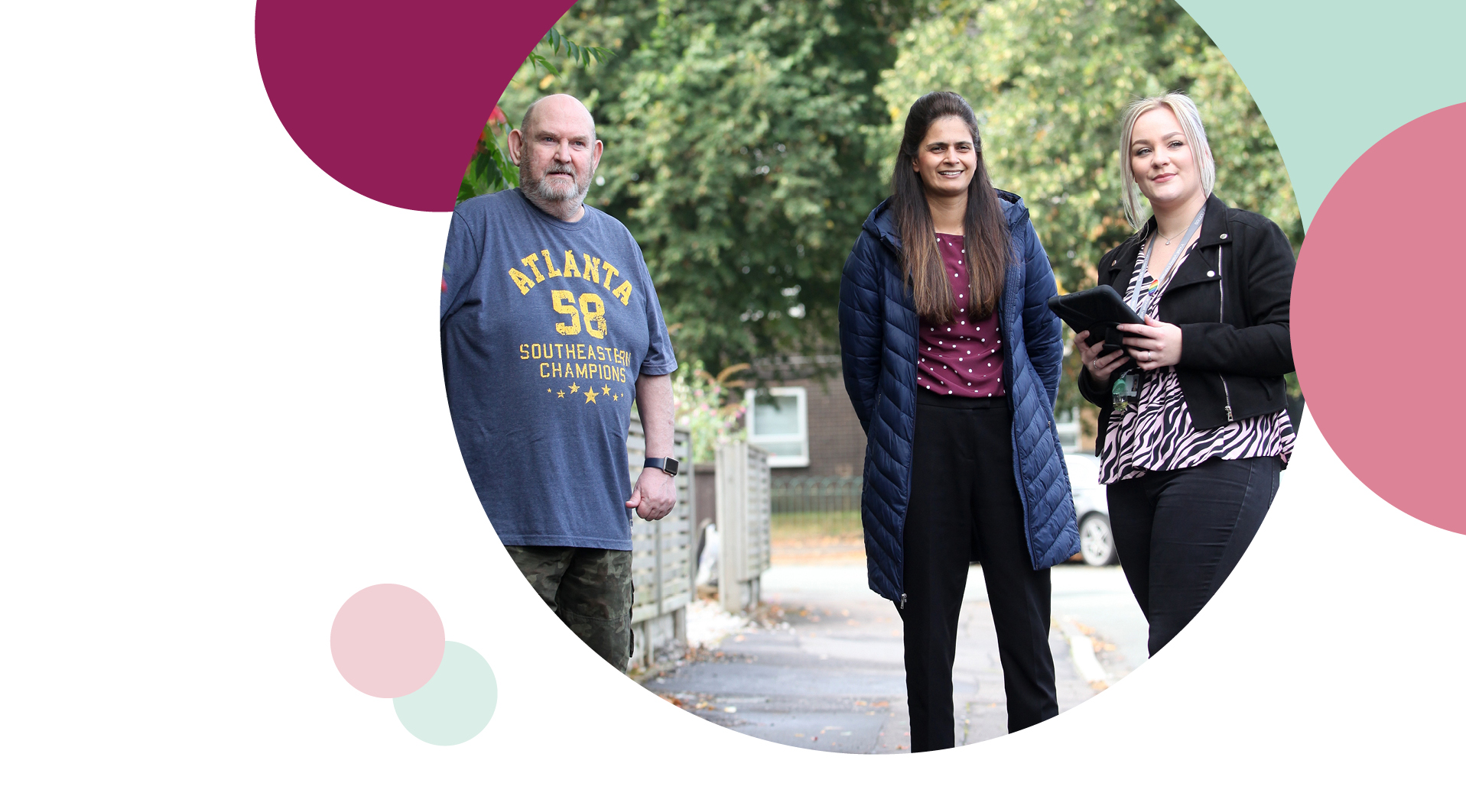 Irwell Valley Employees showing a resident around the area