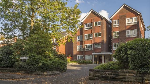 The front of Heaton Court with bushes
