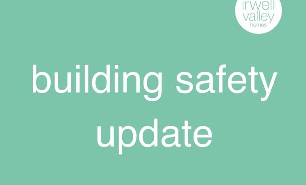 White Blue Logo saying Building Safety Update on it