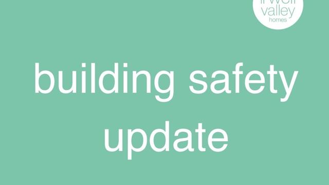 White Blue Logo saying Building Safety Update on it