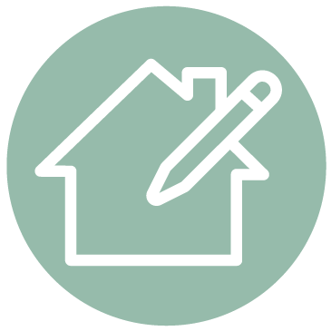 White house emoji in a green background