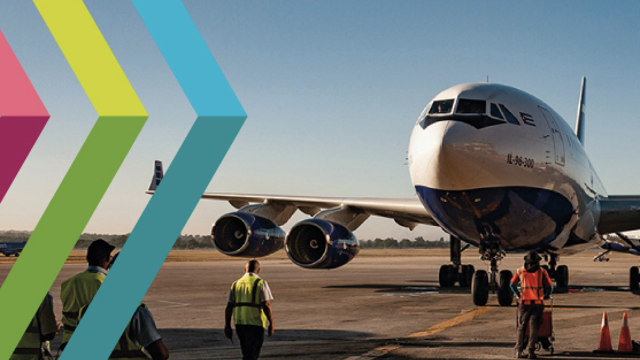 Have you considered working at an airport poster with plane and staff on it
