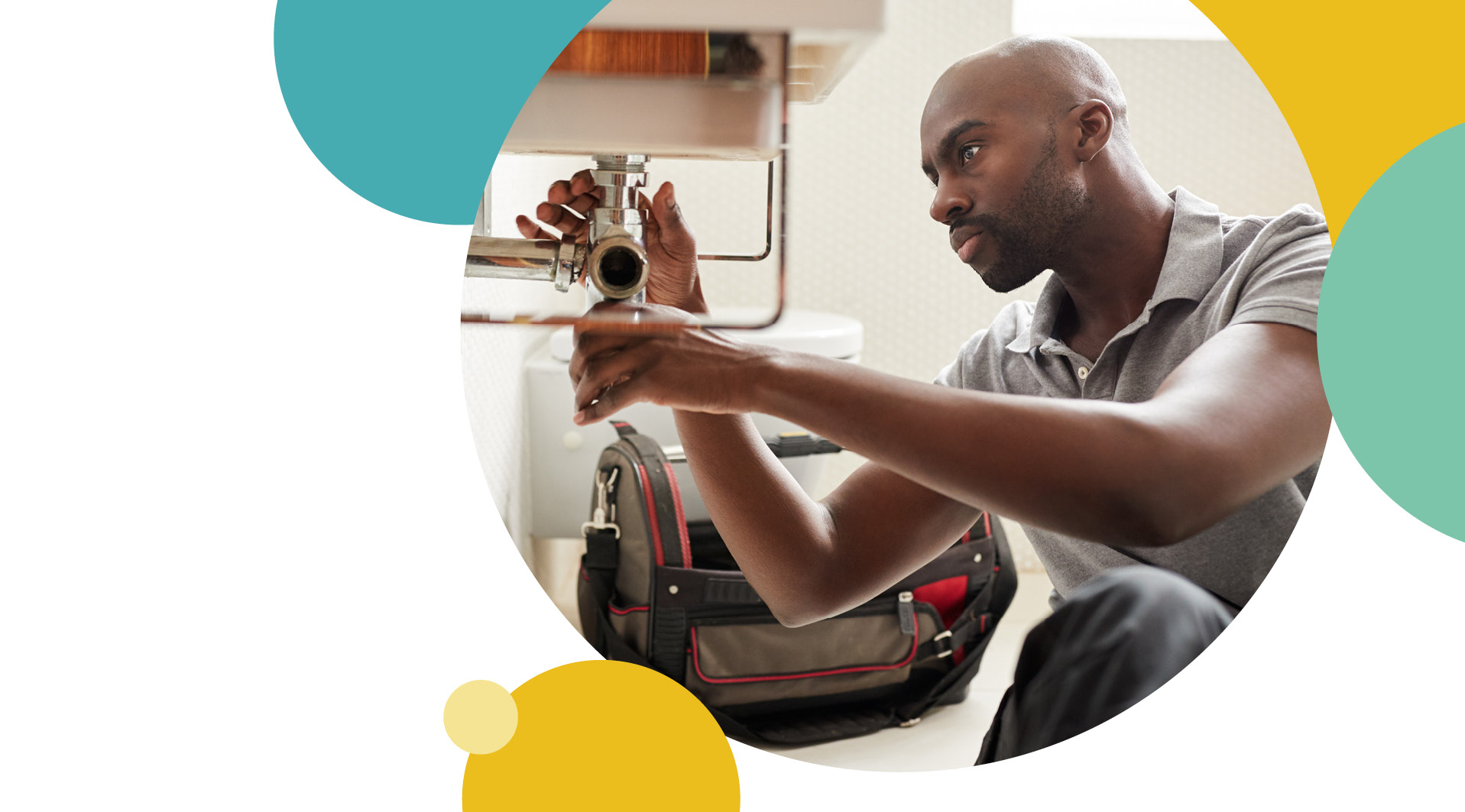 Irwell Valley Employee fixing the sink 
