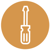 White Screwdriver in a orange background 