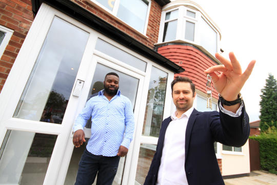 Irwell Valley Employee showing of his new keys to the property Irwell Valley Employee showing of his new keys to the property