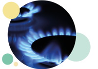 Blue flame from a gas cooker 