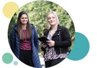 Two Irwell Valley Employees with an ipad