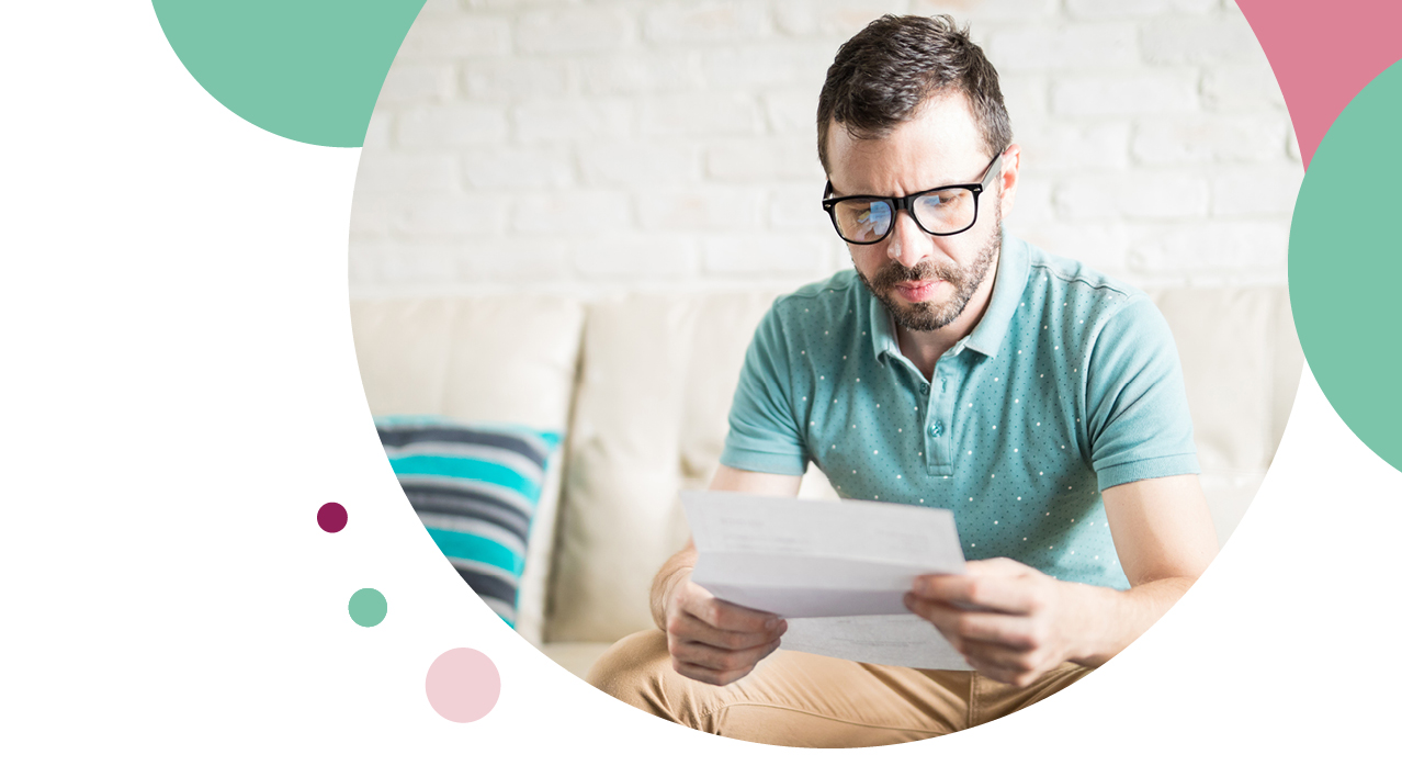 Man analysing his letter