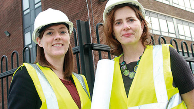 Two Irwell Valley Employees in hard hats and Hi-Vis jackets