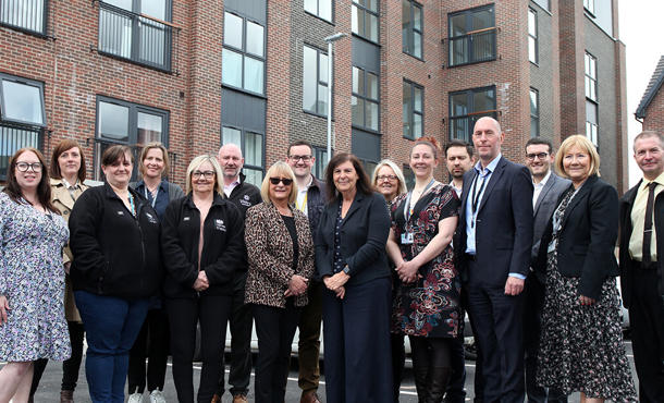 Irwell Valley employees posing for Official launch of new property