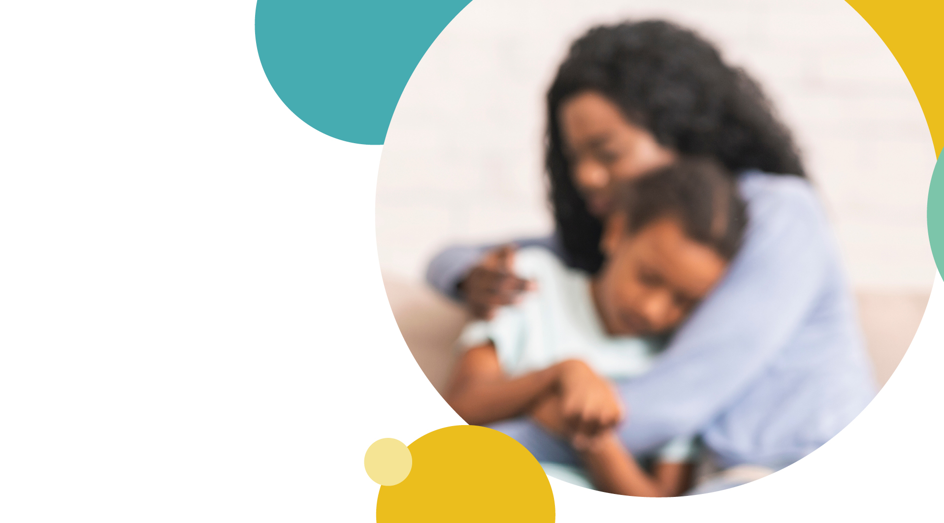 A mother shielding her child