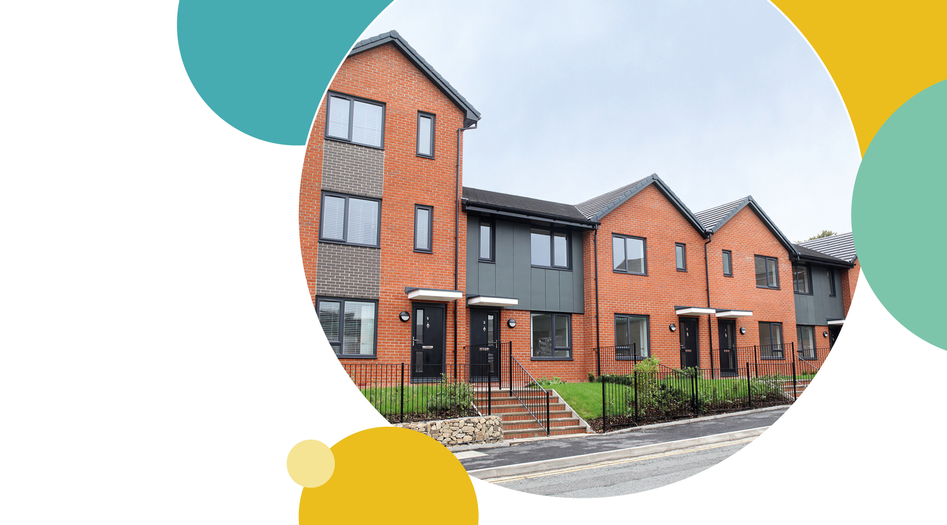 Chorley Place with four houses in a row 