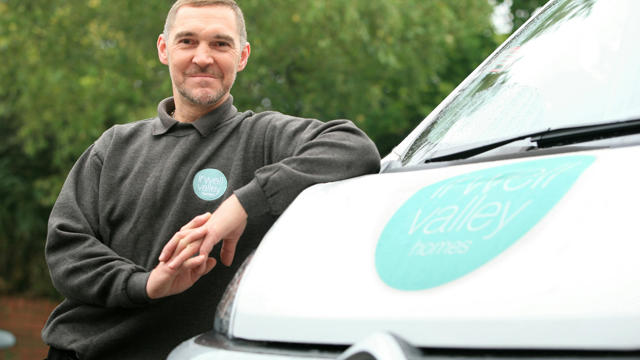 Irwell Valley Employee next to his van